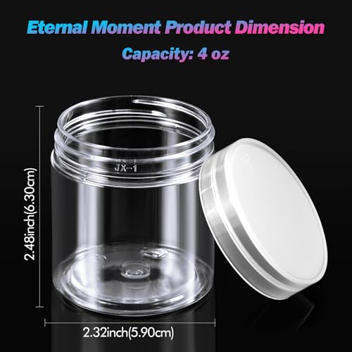 36 Pack 4 OZ Plastic Jars Clear Cosmetic Container with Lids (36 Count)