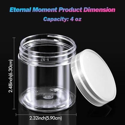 36 Pack 4 OZ Plastic Jars Clear Cosmetic Container with Lids (36 Count)