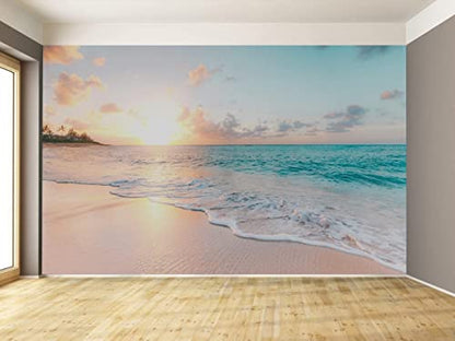 Sunset Wall Murals Romantic Beach Photo Mural