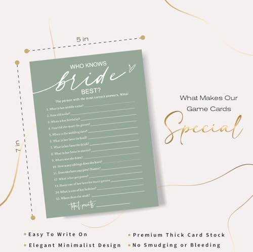 Bridal Shower Games Cards (25 Count)