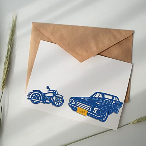 Car and Motorcycle Cutting Dies for Card Making Love Licence Plate Cut Die for DIY Scrapbooking Journal Embossing Paper Craft Decor