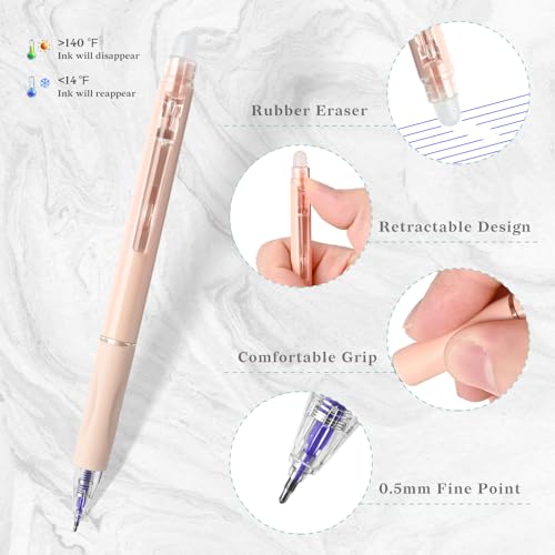 10 Pcs Retractable Erasable Gel Pens (10 Count)