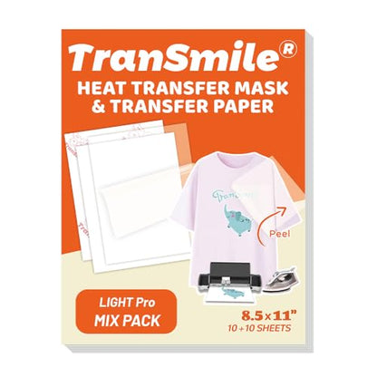 Heat Transfer Mask & Heat Transfer Paper for Light Fabric (20 Count)