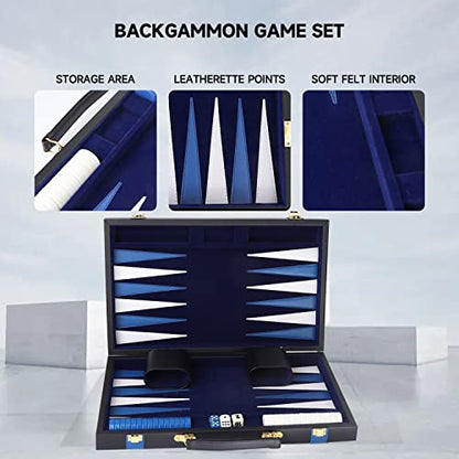GSE Premium Leather Backgammon Board Game Set