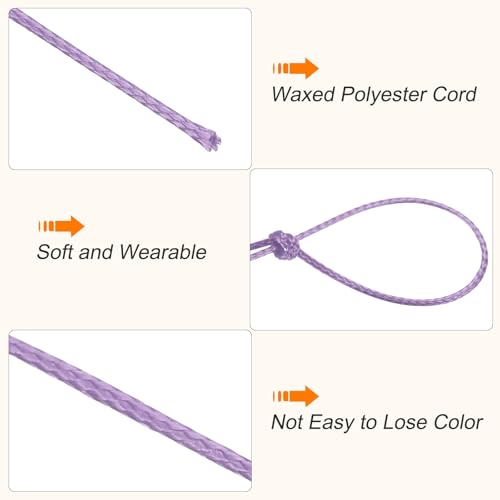 Waxed Cord 0.5mm Waxed Polyester Cord 175 Yard Wax String for Bracelet Making