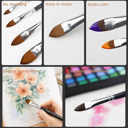 Cat Tongue Watercolor Brush Set (4 Count)