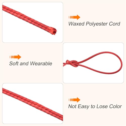 Waxed Cord 1.5mm Waxed Polyester Cord 175 Yard Wax String for Bracelet Making