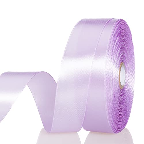 1 Inch Lilac Solid Satin Ribbon for Gift Wrapping