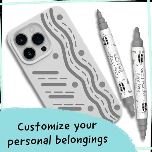 4 Dual Tip Gray Paint Pen Metallic
