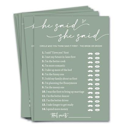 Bridal Shower Games Cards (25 Count)