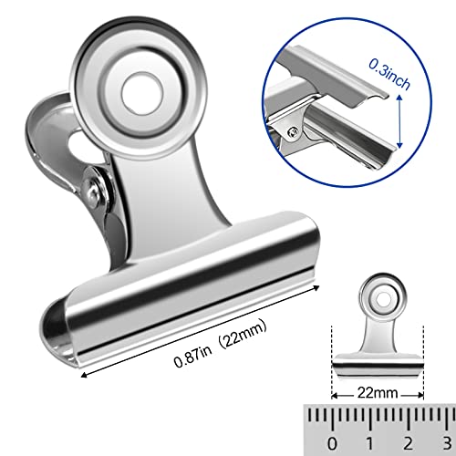 30 Pack Bulldog Clips 0.87 Inch Small Hinge Paper Clips (30 Count)
