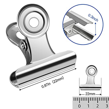 30 Pack Bulldog Clips 0.87 Inch Small Hinge Paper Clips (30 Count)