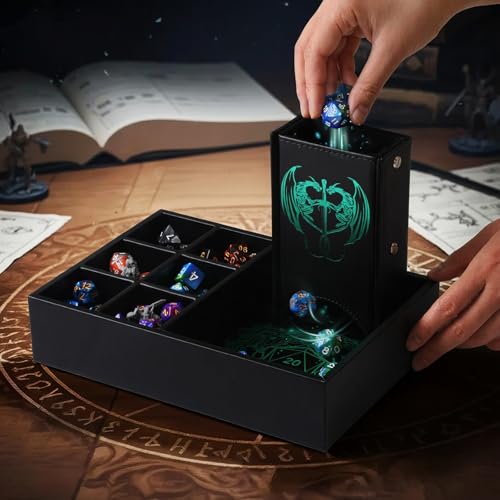 Dice Tray and Dice Tower with Storage