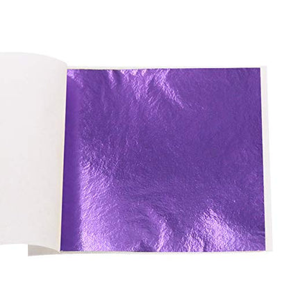Imitation Gold Leaf Sheets 100 PCS Purple Foil (100 Count)