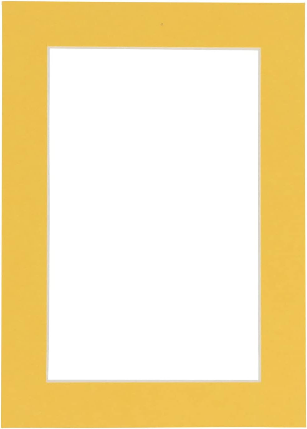Pack of Ten 11x14 Mats Bevel Cut for 8.5x11 Photos - Acid Free Chamois Yellow Precut Matboards for Pictures, Photos, Framing - 4-ply Thickness