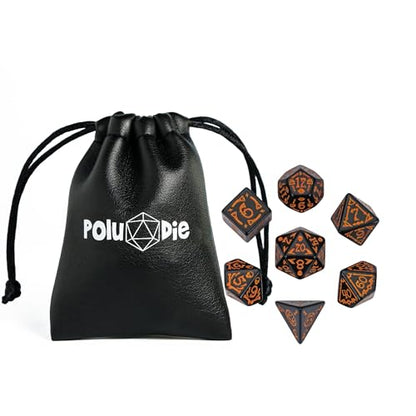 7 Die DND Dice Set Scary Pattern Polyhedral Dice Set with Dice Bag (7 Count)