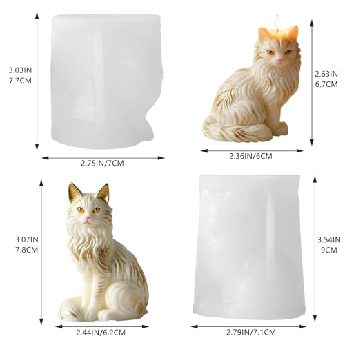 2 Pack 3D Cat Silicone Molds (2 Count)