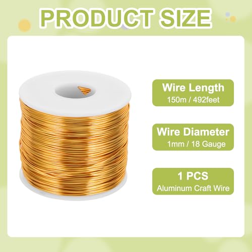 18 Gauge Anodized Aluminum Craft Wire Bendable Bonsai Training Wire 492 Feet 1mm for Sculpting Crafts Wreath Floral Beading Jewelry Making
