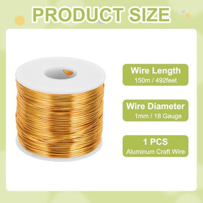 18 Gauge Anodized Aluminum Craft Wire Bendable Bonsai Training Wire 492 Feet 1mm for Sculpting Crafts Wreath Floral Beading Jewelry Making