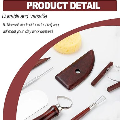 8 Piece Clay Sculpting Tools Set Perfect for Polymer Air Dry Modeling Clay Beginners & Professionals Ideal for DIY Pottery & Ceramics Tools for Clay Sculpey Sculpting & Crafting