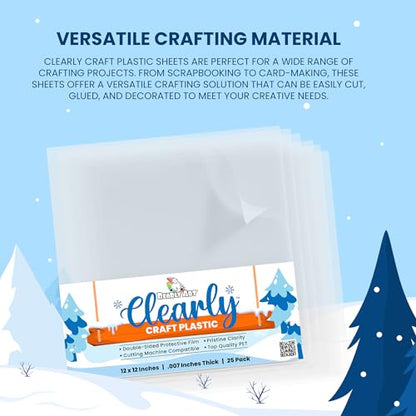 Clearly Craft Plastic 12x12 Clear Acetate Sheets 25 Pack