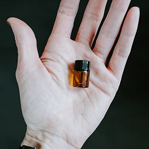 2ml Amber Small Glass Vials 100pcs with Screw Caps (100 Count)