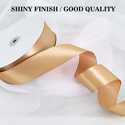 100 Yard Dark Gold Satin Ribbon 1 (300 Foot)