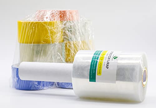 1 Pack Industrial Mini Clear Stretch Wrap with Handle 5" 1000ft 80 Gauge for Pallet Wrap (420 Sq Ft)