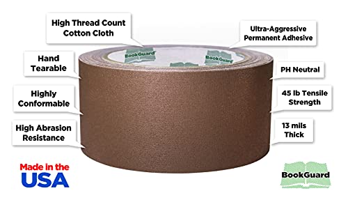 2 Inch Tan Book Repair Cloth Tape 15 Yard Roll