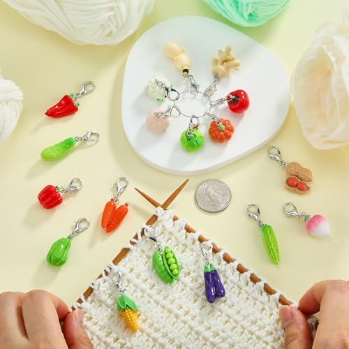Vegetable Knitting Stitch Markers for Crocheting (18 Count)