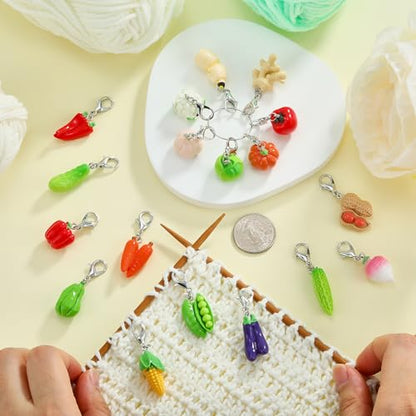 Vegetable Knitting Stitch Markers for Crocheting (18 Count)