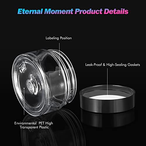 36 Pack 1 OZ Plastic Jars Clear Cosmetic Container with Lids (36 Count)