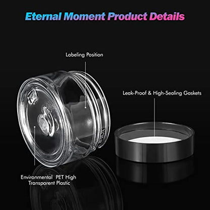 36 Pack 1 OZ Plastic Jars Clear Cosmetic Container with Lids (36 Count)
