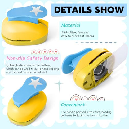 Hole Punches 6 Shapes with Cardstock for Kids (6 Count)