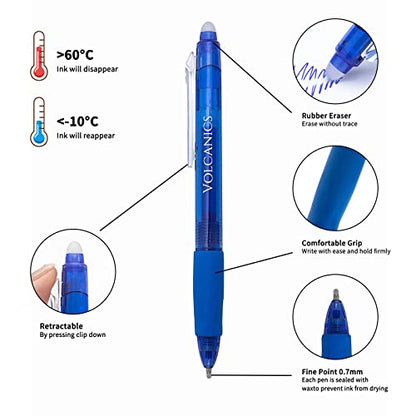 Retractable Clicker Erasable Gel Pens (12 Count)
