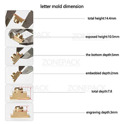 Copper Brass Stamping Flexible Alphabet Number Symbol Character Stamp Mold Letter Positioning Plate DIY for Hot Foil Stamping Machine