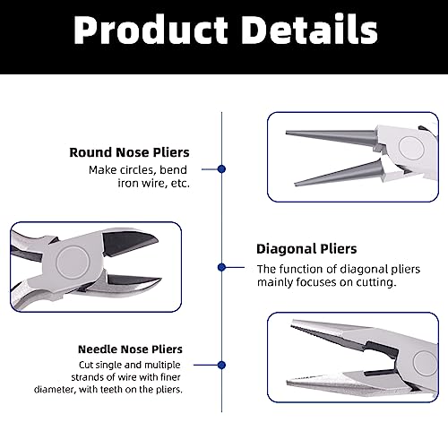 8Pcs Jewelry Making Pliers Tools Kit includes Needle Nose Pliers