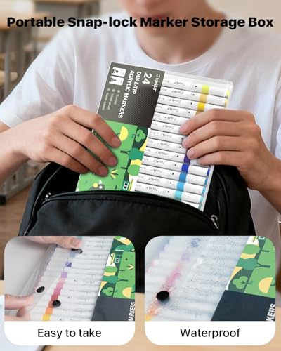 Acrylic Paint Markers 24 Colors (24 Count)