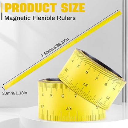 1 Pcs 39.37 Inch Magnetic Ruler Flexible Tape Magnetic Tape Measure with Both Inches and Centimeters