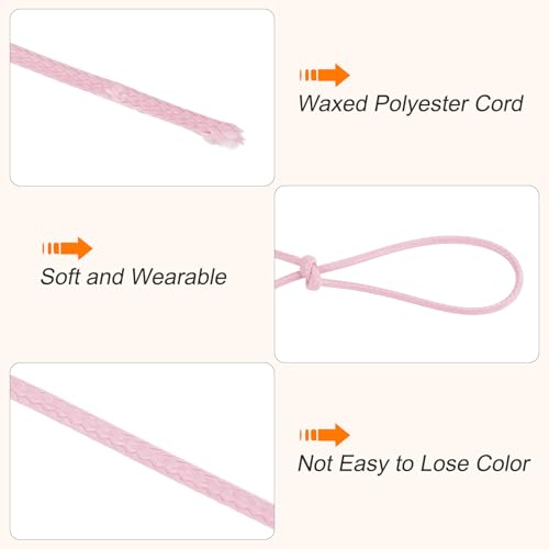 Waxed Cord 2.5mm Waxed Polyester Cord 87 Yard Wax String for Bracelet Making