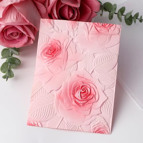 3D Plastic Embossing Folders Rose for DIY Scrapbooking Photo Album Card Paper Craft Decoration for Card Making