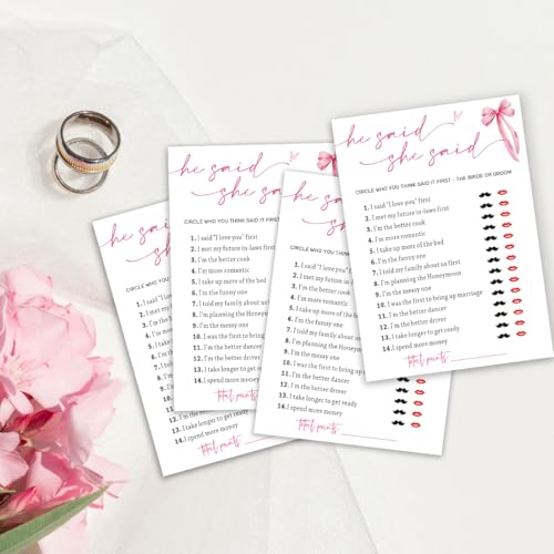 Wedding Shower Games Cards (26 Count)