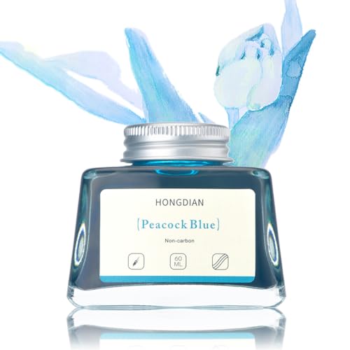 Hongdian Fountain Pen Bottled Ink Peacock Blue Color