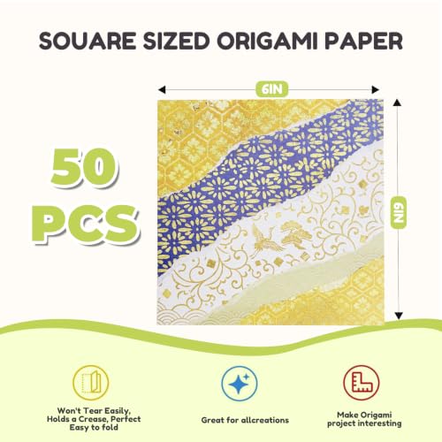 Japanese Style Patterned Origami Paper (50 Count)