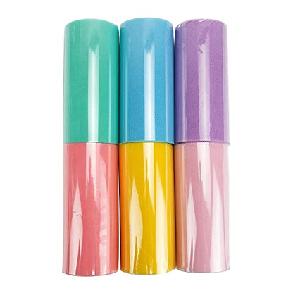 Pastel Tulle Ribbon 6 Rolls Tulle Fabric Spool Ribbon (450 Foot)