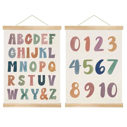 Alphabet and Number Wall Art Poster Set of 2 (2 Count)