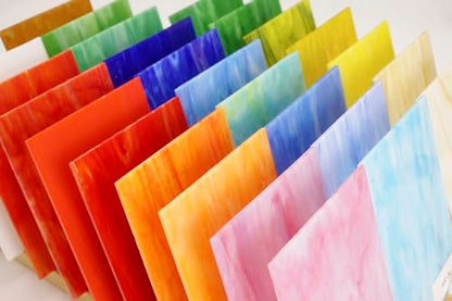 26 Sheets Colorful Vibrant Stained Glass Sheets Variety Assortment Pack (26 Count)
