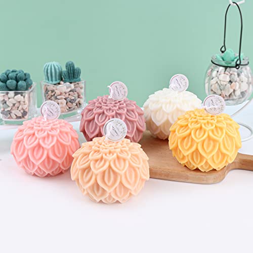 Nasturtium Ball Candle Silicone Mold Lotus Petal Flower Soap Mold for Fondant