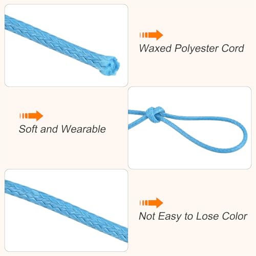 Waxed Cord 1.5mm Waxed Polyester Cord 175 Yard Wax String for Bracelet Making