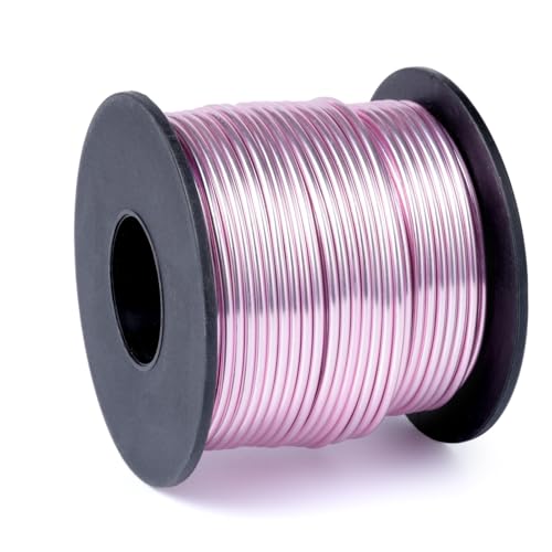 95FT 14 Gauge Bendable Pink Aluminum Craft Wire for Jewelry Making Craft (95 Foot)